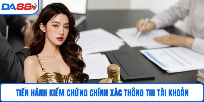 Tiến hành kiểm chứng chính xác thông tin tài khoản